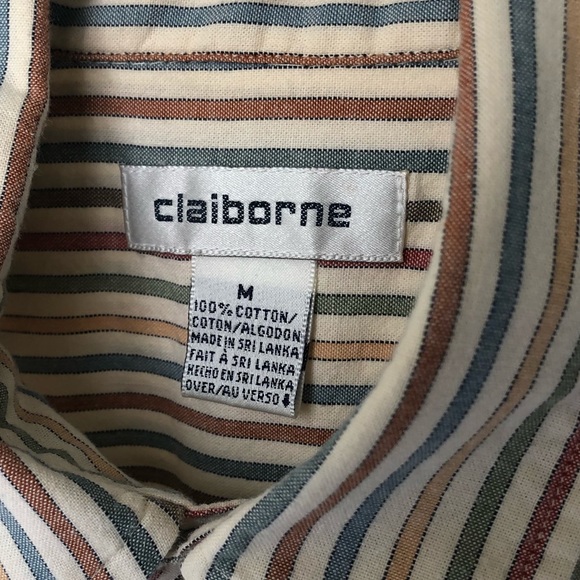 Vintage Claiborne Men’s Striped Button Up - Picture 3 of 4